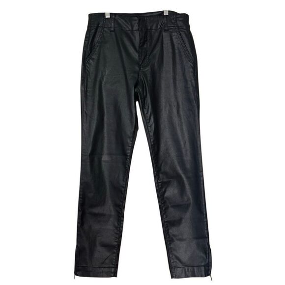 Kut from the Kloth Pants - Kut from the kloth Reese ankle straight leg faux leather pants black 8 Long